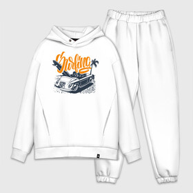 Мужской костюм хлопок OVERSIZE с принтом Surfing Retro в городе Новоалтайск,  |  | california | casual | summer | surf | travel | vintage | винтаж | доска | калифорния | лето | машина | надпись | отдых | отпуск | пальмы | песок | ретро | сёрф | сёрфинг | шрифт