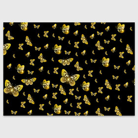 Поздравительная открытка с принтом Golden Butterfly pattern в городе Новоалтайск, 100% бумага | плотность бумаги 280 г/м2, матовая, на обратной стороне линовка и место для марки
 | Тематика изображения на принте: black | pattern | summer | wings | ангел | бабочка | бабочки | блестки | блестящий | девушке | желтые | животные | звери | золото | золотые | крылья | летать | летний | лето | мотылек | насекомое | ночные | паттерн