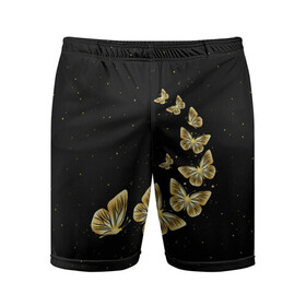 Мужские шорты спортивные с принтом Golden Butterfly in Space в городе Новоалтайск,  |  | black | summer | wings | ангел | бабочка | бабочки | блестки | блестящий | девушке | желтые | животные | звезды | звери | золото | золотые | космос | крылья | летать | летний | лето | мотылек | насекомое | ночные