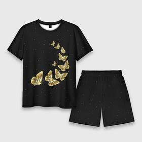 Мужской костюм с шортами 3D с принтом Golden Butterfly in Space в городе Новоалтайск,  |  | black | summer | wings | ангел | бабочка | бабочки | блестки | блестящий | девушке | желтые | животные | звезды | звери | золото | золотые | космос | крылья | летать | летний | лето | мотылек | насекомое | ночные