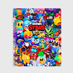 Тетрадь с принтом Brawl Stars Все новые бравлы в городе Новоалтайск, 100% бумага | 48 листов, плотность листов — 60 г/м2, плотность картонной обложки — 250 г/м2. Листы скреплены сбоку удобной пружинной спиралью. Уголки страниц и обложки скругленные. Цвет линий — светло-серый
 | Тематика изображения на принте: 8 bit | brawl | crow | leon | max | mecha | nani | rogue | sally | spike | sprout | stars | werewolf | wolf | бравл | волк | ворон | леон | макс | мортис | нани | оборотень | ребенку | робот | салли | спраут | старс | школьный