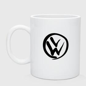 Кружка керамическая с принтом Volkswagen | Фолькваген (Z) в городе Новоалтайск, керамика | объем — 330 мл, диаметр — 80 мм. Принт наносится на бока кружки, можно сделать два разных изображения | Тематика изображения на принте: amarok | arteon | caravelle | golf | polo | scirocco | teramont | tiguan | touareg | transporter | volkswagen | vw | wv | авто | автомобиль | ам | бренд | карбон | машина | машины | народный автомобиль | фольксваген