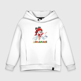 Детское худи Oversize хлопок с принтом Animaniacs в городе Новоалтайск, френч-терри — 70% хлопок, 30% полиэстер. Мягкий теплый начес внутри —100% хлопок | боковые карманы, эластичные манжеты и нижняя кромка, капюшон на магнитной кнопке | animaniacs | vdpartat | wakko warner | вакко уорнер | озорные анимашки