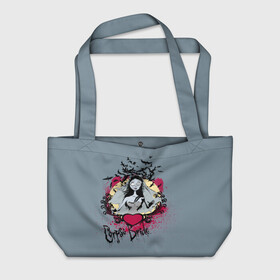 Пляжная сумка 3D Emily and ravens: в городе Новоалтайск, 100% полиэстер | застегивается на металлическую кнопку; внутренний карман застегивается на молнию. Стенки укреплены специальным мягким материалом, чтобы защитить содержимое от несильных ударов
 | corpse bride | emily | scraps | tim burtons | vdgerir | victor van dort | wedding | wine of ages | zombie | свадебный букет | тим бертон | труп невесты