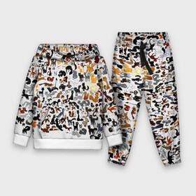 Детский костюм 3D (с толстовкой) с принтом Котики в городе Новоалтайск,  |  | cat | взгляд | кот | кот хипстер | котёнок | котятки | котятушки | кошечки | кошка | мордочка