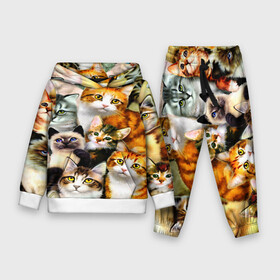 Детский костюм 3D (с толстовкой) с принтом КОТЫ в городе Новоалтайск,  |  | cat | взгляд | кот | кот хипстер | котёнок | котятки | котятушки | кошечки | кошка | мордочка