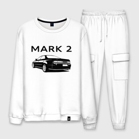Мужской костюм хлопок с принтом TOYOTA MARK 2 (Z) в городе Новоалтайск, 100% хлопок | на свитшоте круглая горловина, мягкая резинка по низу. Брюки заужены к низу, на них два вида карманов: два “обычных” по бокам и два объемных, с клапанами, расположенные ниже линии бедра. Брюки с мягкой трикотажной резинкой на поясе и по низу штанин. В поясе для дополнительного комфорта — широкие завязки | 2020 | alphard | auto | camry | corolla | highlander | hilux | land cruiser 200 | mark | mark 2 | prado | rav4 | sport | supra | toyota | tundra | автомобиль | альфард | бренд | камри | марк | марк 2 | марка | спорт | тойота