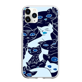 Чехол для iPhone 11 Pro Max матовый с принтом КОТЯТА ПАТТЕРН в городе Новоалтайск, Силикон |  | Тематика изображения на принте: cat | взгляд | кот | кот хипстер | котёнок | котятки | котятушки | кошечки | кошка | мордочка