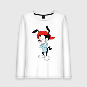 Женский лонгслив хлопок с принтом Вакко Уорнер Animaniacs в городе Новоалтайск, 100% хлопок |  | animaniacs | vdpartat | wakko warner | вакко уорнер | озорные анимашки