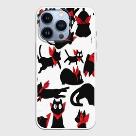 Чехол для iPhone 13 Pro с принтом Черный котик в городе Новоалтайск,  |  | Тематика изображения на принте: cat | взгляд | кот | кот хипстер | котёнок | котятки | котятушки | кошечки | кошка | мордочка