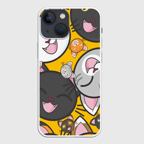 Чехол для iPhone 13 mini с принтом КОТЫ в городе Новоалтайск,  |  | Тематика изображения на принте: cat | взгляд | кот | кот хипстер | котёнок | котятки | котятушки | кошечки | кошка | мордочка