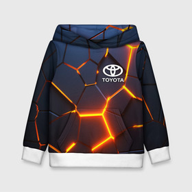 Детская толстовка 3D с принтом TOYOTA | ТОЙОТА в городе Новоалтайск, 100% полиэстер | двухслойный капюшон со шнурком для регулировки, мягкие манжеты на рукавах и по низу толстовки, спереди карман-кенгуру с мягким внутренним слоем | 3d плиты | abstraction | auto | geometry | hexagon | neon | paints | sport | stripes | texture | toyota | triangle | абстракция | авто | автомобиль | автомобильные | бренд | брызги | брызги красок | геометрия | краски | марка | машины | неон