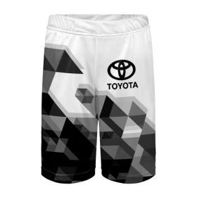 Детские спортивные шорты 3D с принтом TOYOTA в городе Новоалтайск,  100% полиэстер
 | пояс оформлен широкой мягкой резинкой, ткань тянется
 | auto | sport | toyota | авто | автомобиль | автомобильные | бренд | марка | машины | спорт | тойота