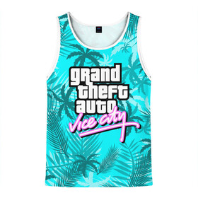 Мужская майка 3D с принтом GTA VICE CITY в городе Новоалтайск, 100% полиэстер | круглая горловина, приталенный силуэт, длина до линии бедра. Пройма и горловина окантованы тонкой бейкой | grand theft auto | grove street | grove street 4 life | gta | gta 4 | gta 5 | gta sa | gta v | samp | san andreas | грув стрит | игры | самп | сан андреас