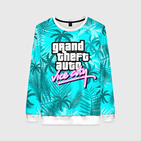 Женский свитшот 3D с принтом GTA VICE CITY в городе Новоалтайск, 100% полиэстер с мягким внутренним слоем | круглый вырез горловины, мягкая резинка на манжетах и поясе, свободная посадка по фигуре | grand theft auto | grove street | grove street 4 life | gta | gta 4 | gta 5 | gta sa | gta v | samp | san andreas | грув стрит | игры | самп | сан андреас