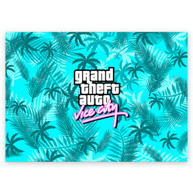 Поздравительная открытка с принтом GTA VICE CITY в городе Новоалтайск, 100% бумага | плотность бумаги 280 г/м2, матовая, на обратной стороне линовка и место для марки
 | grand theft auto | grove street | grove street 4 life | gta | gta 4 | gta 5 | gta sa | gta v | samp | san andreas | грув стрит | игры | самп | сан андреас