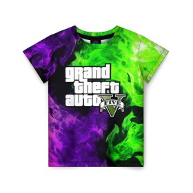 Детская футболка 3D с принтом GTA 5 в городе Новоалтайск, 100% гипоаллергенный полиэфир | прямой крой, круглый вырез горловины, длина до линии бедер, чуть спущенное плечо, ткань немного тянется | bright | fire | flame | grand theft auto | grove street | grove street 4 life | gta | gta 4 | gta 5 | gta sa | gta v | gta vice city | heat | light | samp | san andreas | vice city | wildfire | грув стрит | игры | искры | огненный | огонь | пламя
