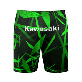 Мужские шорты спортивные с принтом Kawasaki в городе Новоалтайск,  |  | kawasaki | moto | дорога | кавасаки | машина | мотокросс | мотоцикл | мотоциклы