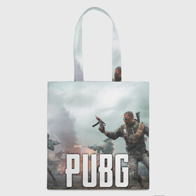 Шоппер 3D с принтом Pubg в городе Новоалтайск, 100% полиэстер | Плотность: 200 г/м2; Размер: 34×35 см; Высота лямок: 30 см | battleground | game | gamer | playerunknown battleground | pubg | pubg mobile | royal battle | битва | детские | игра | мужские | оружие | пабж