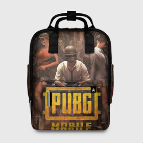 Женский рюкзак 3D с принтом Pubg Mobile в городе Новоалтайск, 100% полиэстер | лямки с регулируемой длиной, сверху ручки, чтобы рюкзак нести как сумку. Основное отделение закрывается на молнию, как и внешний карман. Внутри два дополнительных кармана, один из которых закрывается на молнию. По бокам два дополнительных кармашка, куда поместится маленькая бутылочка
 | Тематика изображения на принте: battleground | game | gamer | playerunknown battleground | pubg | pubg mobile | royal battle | битва | детские | игра | мужские | оружие | пабж
