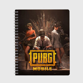 Тетрадь с принтом Pubg Mobile в городе Новоалтайск, 100% бумага | 48 листов, плотность листов — 60 г/м2, плотность картонной обложки — 250 г/м2. Листы скреплены сбоку удобной пружинной спиралью. Уголки страниц и обложки скругленные. Цвет линий — светло-серый
 | battleground | game | gamer | playerunknown battleground | pubg | pubg mobile | royal battle | битва | детские | игра | мужские | оружие | пабж