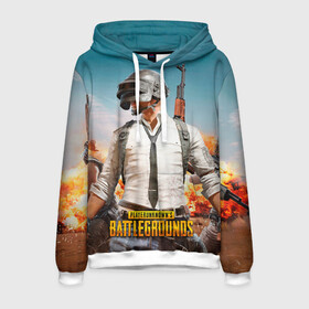 Мужская толстовка 3D с принтом PUBG в городе Новоалтайск, 100% полиэстер | двухслойный капюшон со шнурком для регулировки, мягкие манжеты на рукавах и по низу толстовки, спереди карман-кенгуру с мягким внутренним слоем. | battleground | game | gamer | playerunknown battleground | pubg | pubg mobile | royal battle | битва | детские | игра | мужские | оружие | пабж