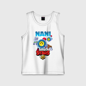 Детская майка хлопок с принтом BRAWL STARS NANI в городе Новоалтайск,  |  | Тематика изображения на принте: bibi | brawl stars | coach mike | crow | gale | leon | leon shark | max | mecha crow | mortis | mr.p | nani | phoenix | sally leon | sandy | spike | sprout | tara | virus 8 bit | werewolf | ворон | оборотень