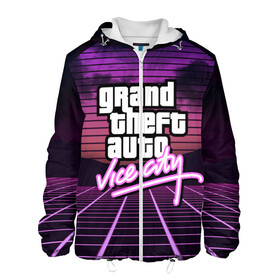 Мужская куртка 3D с принтом GTA VICE CITY в городе Новоалтайск, ткань верха — 100% полиэстер, подклад — флис | прямой крой, подол и капюшон оформлены резинкой с фиксаторами, два кармана без застежек по бокам, один большой потайной карман на груди. Карман на груди застегивается на липучку | grand theft auto | grove street | grove street 4 life | gta | gta 4 | gta 5 | gta sa | gta v | gta vice city | neon | samp | san andreas | vice city | грув стрит | игры | неон | самп | сан андреас