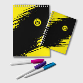 Блокнот с принтом BORUSSIA в городе Новоалтайск, 100% бумага | 48 листов, плотность листов — 60 г/м2, плотность картонной обложки — 250 г/м2. Листы скреплены удобной пружинной спиралью. Цвет линий — светло-серый
 | borussia | fc | football | football club | sport | боруссия | спорт | спортивные | униформа | фк | футбол | футбольный клуб
