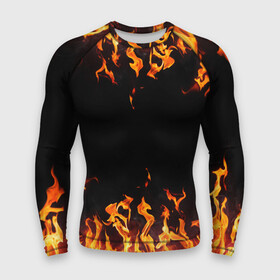 Мужской рашгард 3D с принтом FIRE | ОГОНЬ в городе Новоалтайск,  |  | abstraction | bright | fire | geometry | hexagon | light | neon | paints | stripes | texture | triangle | абстракция | брызги | геометрия | искры | краски | неон | неоновый | огонь | соты | текстура