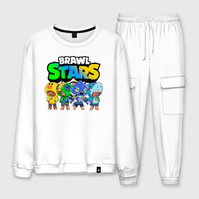 Мужской костюм хлопок с принтом BRAWL STARS LEON в городе Новоалтайск, 100% хлопок | на свитшоте круглая горловина, мягкая резинка по низу. Брюки заужены к низу, на них два вида карманов: два “обычных” по бокам и два объемных, с клапанами, расположенные ниже линии бедра. Брюки с мягкой трикотажной резинкой на поясе и по низу штанин. В поясе для дополнительного комфорта — широкие завязки | bibi | brawl stars | coach mike | crow | gale | leon | leon shark | max | mecha crow | mortis | mr.p | nani | phoenix | sally leon | sandy | spike | sprout | tara | virus 8 bit | werewolf | ворон | оборотень