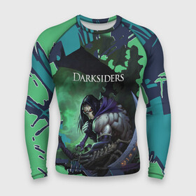 Мужской рашгард 3D с принтом Darksiders 2 в городе Новоалтайск,  |  | darksiders 2 | апокалипсис | арт | верблюд | война | всадник | желтый | игра | компьютерная | конь | монстры | серый