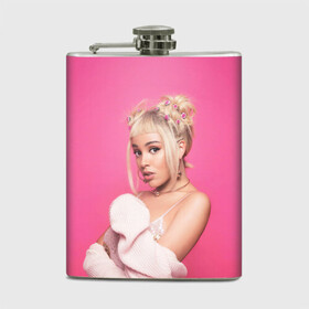 Фляга с принтом DOJA CAT в городе Новоалтайск, металлический корпус | емкость 0,22 л, размер 125 х 94 мм. Виниловая наклейка запечатывается полностью | Тематика изображения на принте: amala | amalaratna zandile dlamini | doja cat | hot pink | mooo | music | pink | rap | say so | интернет | корова | мем | музыка | мууу | розовый | рэп
