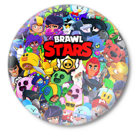 Значок с принтом BRAWL STARS ВСЕ БРАВЛЕРЫ в городе Новоалтайск,  металл | круглая форма, металлическая застежка в виде булавки | Тематика изображения на принте: bibi | brawl stars | coach mike | crow | gale | leon | leon shark | max | mecha crow | mortis | mr.p | nani | phoenix | sally leon | sandy | spike | sprout | tara | virus 8 bit | werewolf | ворон | оборотень