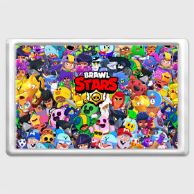 Магнит 45*70 с принтом BRAWL STARS ВСЕ БРАВЛЕРЫ в городе Новоалтайск, Пластик | Размер: 78*52 мм; Размер печати: 70*45 | Тематика изображения на принте: bibi | brawl stars | coach mike | crow | gale | leon | leon shark | max | mecha crow | mortis | mr.p | nani | phoenix | sally leon | sandy | spike | sprout | tara | virus 8 bit | werewolf | ворон | оборотень