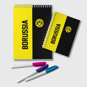 Блокнот с принтом BORUSSIA в городе Новоалтайск, 100% бумага | 48 листов, плотность листов — 60 г/м2, плотность картонной обложки — 250 г/м2. Листы скреплены удобной пружинной спиралью. Цвет линий — светло-серый
 | borussia | fc | football | football club | sport | боруссия | спорт | спортивные | униформа | фк | футбол | футбольный клуб