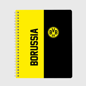 Тетрадь с принтом BORUSSIA в городе Новоалтайск, 100% бумага | 48 листов, плотность листов — 60 г/м2, плотность картонной обложки — 250 г/м2. Листы скреплены сбоку удобной пружинной спиралью. Уголки страниц и обложки скругленные. Цвет линий — светло-серый
 | Тематика изображения на принте: borussia | fc | football | football club | sport | боруссия | спорт | спортивные | униформа | фк | футбол | футбольный клуб