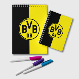 Блокнот с принтом BORUSSIA в городе Новоалтайск, 100% бумага | 48 листов, плотность листов — 60 г/м2, плотность картонной обложки — 250 г/м2. Листы скреплены удобной пружинной спиралью. Цвет линий — светло-серый
 | borussia | fc | football | football club | sport | боруссия | спорт | спортивные | униформа | фк | футбол | футбольный клуб