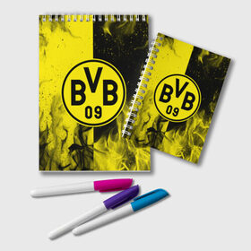 Блокнот с принтом BORUSSIA в городе Новоалтайск, 100% бумага | 48 листов, плотность листов — 60 г/м2, плотность картонной обложки — 250 г/м2. Листы скреплены удобной пружинной спиралью. Цвет линий — светло-серый
 | borussia | fc | football | football club | sport | боруссия | спорт | спортивные | униформа | фк | футбол | футбольный клуб