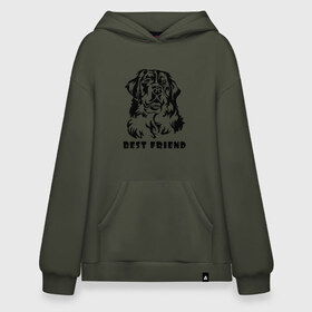 Худи SuperOversize хлопок с принтом BEST FRIEND (Z) в городе Новоалтайск, 70% хлопок, 30% полиэстер, мягкий начес внутри | карман-кенгуру, эластичная резинка на манжетах и по нижней кромке, двухслойный капюшон
 | best friend | dog | doggie | doggy | друг человека | другу | кинолог | лабрадор | мохнатый | пес | пёсель | пёсик | подарок | подруге | собака | собакен | собаки | собачка | собачнику