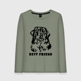 Женский лонгслив хлопок с принтом BEST FRIEND | ЛУЧШИЙ ДРУГ (Z) в городе Новоалтайск, 100% хлопок |  | best friend | dog | doggie | doggy | друг человека | другу | кинолог | лабрадор | мохнатый | пес | пёсель | пёсик | подарок | подруге | собака | собакен | собаки | собачка | собачнику
