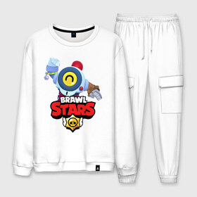Мужской костюм хлопок с принтом BRAWL STARS NANI в городе Новоалтайск, 100% хлопок | на свитшоте круглая горловина, мягкая резинка по низу. Брюки заужены к низу, на них два вида карманов: два “обычных” по бокам и два объемных, с клапанами, расположенные ниже линии бедра. Брюки с мягкой трикотажной резинкой на поясе и по низу штанин. В поясе для дополнительного комфорта — широкие завязки | brawl stars | crow | gale | leon | leon shark | max | nani | sally leon | shark | sprout | tara | virus 8 bit | werewolf leon | акула | берли | бравл старс | ворон | макс | нани | оборотень