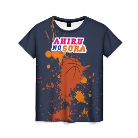 Женская футболка 3D с принтом Ahiru no Sora в городе Новоалтайск, 100% полиэфир ( синтетическое хлопкоподобное полотно) | прямой крой, круглый вырез горловины, длина до линии бедер | ahiru no sora | аниме | манга | спорт