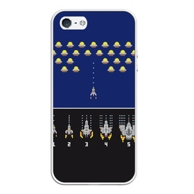 Чехол для iPhone 5/5S матовый spaceship: в городе Новоалтайск, Силикон | Область печати: задняя сторона чехла, без боковых панелей | old school | retro game | video game | видео игры | ретро игры