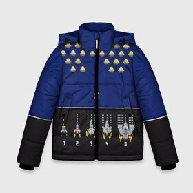 Зимняя куртка для мальчиков 3D с принтом spaceship в городе Новоалтайск, ткань верха — 100% полиэстер; подклад — 100% полиэстер, утеплитель — 100% полиэстер | длина ниже бедра, удлиненная спинка, воротник стойка и отстегивающийся капюшон. Есть боковые карманы с листочкой на кнопках, утяжки по низу изделия и внутренний карман на молнии. 

Предусмотрены светоотражающий принт на спинке, радужный светоотражающий элемент на пуллере молнии и на резинке для утяжки | old school | retro game | video game | видео игры | ретро игры