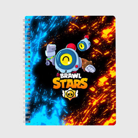 Тетрадь с принтом BRAWL STARS NANI в городе Новоалтайск, 100% бумага | 48 листов, плотность листов — 60 г/м2, плотность картонной обложки — 250 г/м2. Листы скреплены сбоку удобной пружинной спиралью. Уголки страниц и обложки скругленные. Цвет линий — светло-серый
 | bibi | brawl stars | coach mike | crow | gale | leon | leon shark | max | mecha crow | mortis | mr.p | nani | phoenix | sally leon | sandy | spike | sprout | tara | virus 8 bit | werewolf | ворон | оборотень