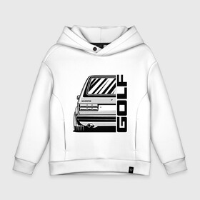 Детское худи Oversize хлопок с принтом Volkswagen Golf | Фольксваген Гольф (Z) в городе Новоалтайск, френч-терри — 70% хлопок, 30% полиэстер. Мягкий теплый начес внутри —100% хлопок | боковые карманы, эластичные манжеты и нижняя кромка, капюшон на магнитной кнопке | Тематика изображения на принте: amarok | arteon | caravelle | golf | polo | scirocco | teramont | tiguan | touareg | transporter | volkswagen | vw | wv | авто | автомобиль | ам | бренд | карбон | машина | машины | народный автомобиль | фольксваген