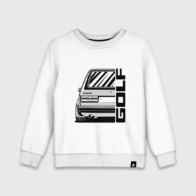 Детский свитшот хлопок с принтом Volkswagen Golf | Фольксваген Гольф (Z) в городе Новоалтайск, 100% хлопок | круглый вырез горловины, эластичные манжеты, пояс и воротник | Тематика изображения на принте: amarok | arteon | caravelle | golf | polo | scirocco | teramont | tiguan | touareg | transporter | volkswagen | vw | wv | авто | автомобиль | ам | бренд | карбон | машина | машины | народный автомобиль | фольксваген