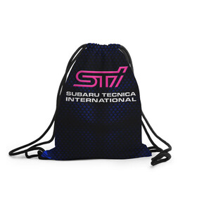 Рюкзак-мешок 3D с принтом SUBARU STI (Z) в городе Новоалтайск, 100% полиэстер | плотность ткани — 200 г/м2, размер — 35 х 45 см; лямки — толстые шнурки, застежка на шнуровке, без карманов и подкладки | Тематика изображения на принте: 2020 | auto | forester | impreza | outback | sport | sti | subaru | tribeca | wrx | авто | автомобиль | автомобильные | аутбек | бренд | врх | импреза | марка | машины | оутбек | спорт | сти | субару | трибека | форестер