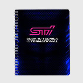 Тетрадь с принтом SUBARU STI (Z) в городе Новоалтайск, 100% бумага | 48 листов, плотность листов — 60 г/м2, плотность картонной обложки — 250 г/м2. Листы скреплены сбоку удобной пружинной спиралью. Уголки страниц и обложки скругленные. Цвет линий — светло-серый
 | 2020 | auto | forester | impreza | outback | sport | sti | subaru | tribeca | wrx | авто | автомобиль | автомобильные | аутбек | бренд | врх | импреза | марка | машины | оутбек | спорт | сти | субару | трибека | форестер